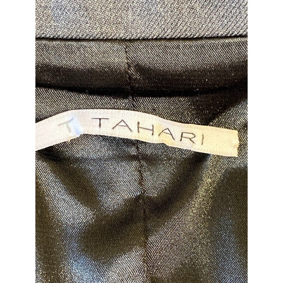T Tahari Blazer Jacket Womens 8 Black Wool Lined Career Long Sleeve Collared - Picture 2 of 16